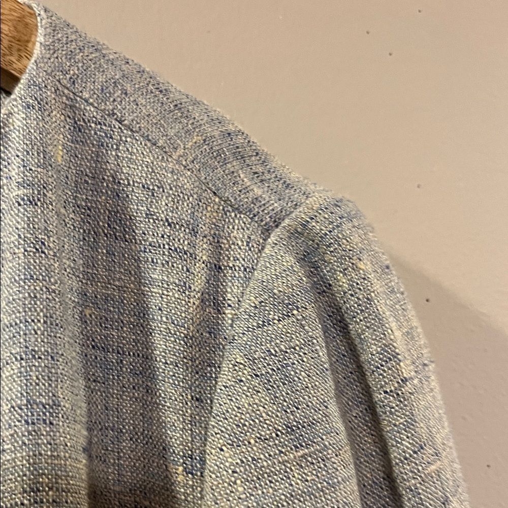 Linda Allard for Ellen Tracy Classic Chic Linen Open Blazer Size 12 - Picture 3 of 11
